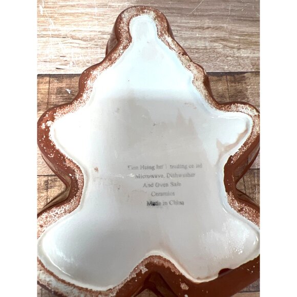 RARE Ceramic Gingerbread Man Christmas Baking Dish Festive Kitchen Decor - Picture 2 of 3